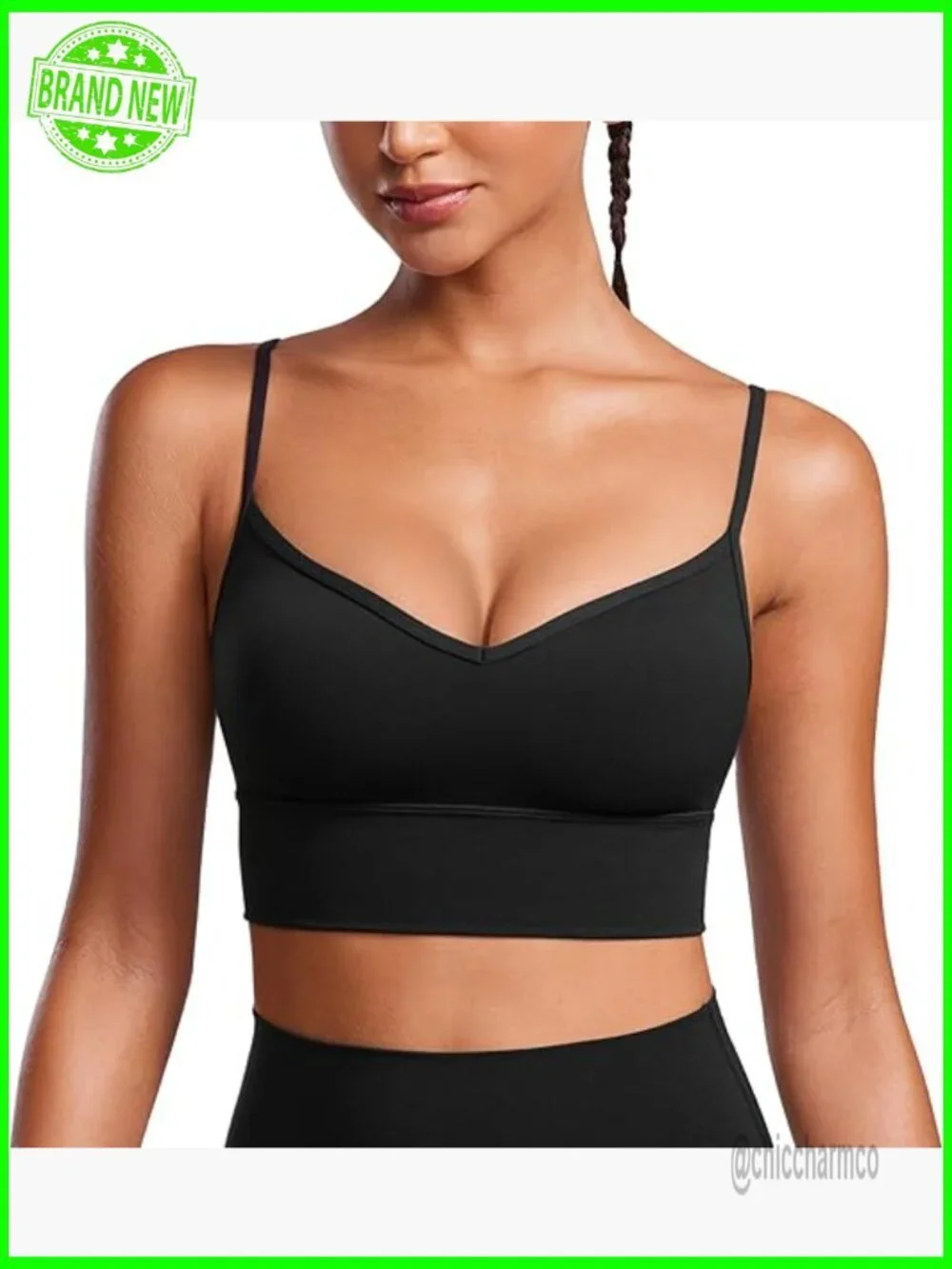 Butterluxe Sweetheart Longline Sports Bra V-Neck Yoga Crop Top